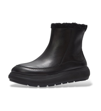 Fitflop Usnjeni škornji iQ-ComFF črni