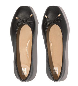 Fitflop Ballerinor med rosett i svart Delicato-lder