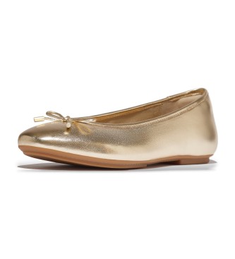 Fitflop Sapatos de bailarina com lao em pele Golden Delicato