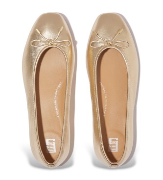 Fitflop Sapatos de bailarina com lao em pele Golden Delicato