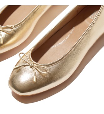 Fitflop Sapatos de bailarina com lao em pele Golden Delicato
