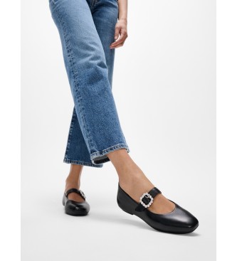 Fitflop Sapatos de couro Delicato Crystal preto