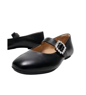 Fitflop Sapatos de couro Delicato Crystal preto