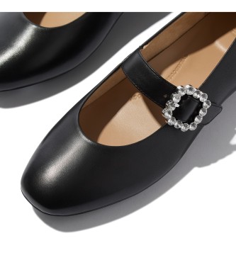 Fitflop Sapatos de couro Delicato Crystal preto
