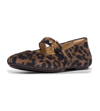 Fitflop Delicato Leopard brown leather shoes