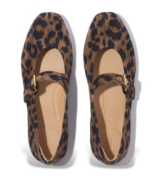 Fitflop Delicato Leopard brown leather shoes