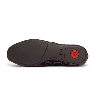 Fitflop Delicato Leopard brown leather shoes