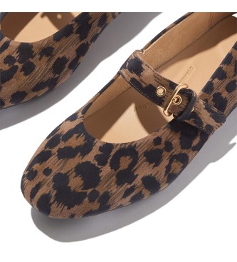 Fitflop Delicato Leopard brown leather shoes