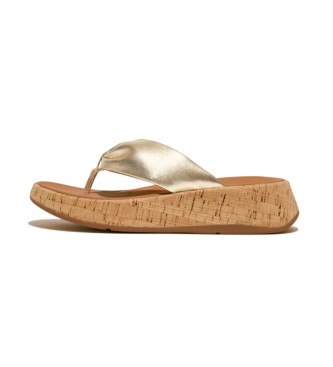Fitflop F-Mode Twist sandaler i gyllene lder