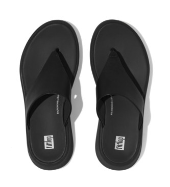 Fitflop Usnjeni sandali F-Mode črni