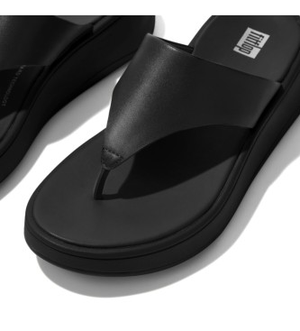 Fitflop Usnjeni sandali F-Mode črni