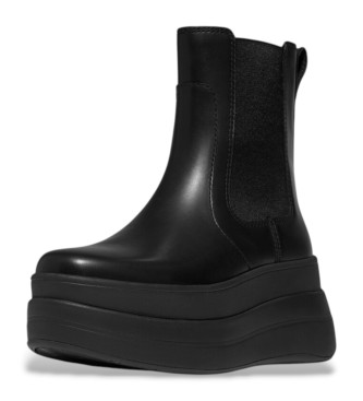 Fitflop F-Mode Stack Leather Ankle Boots preto