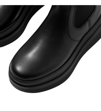 Fitflop F-Mode Stack Leather Ankle Boots preto