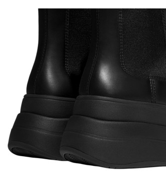 Fitflop F-Mode Stack Leather Ankle Boots preto