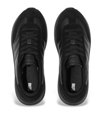 Fitflop Sapatos de couro F-Mode T-Toe Wave Shoes preto