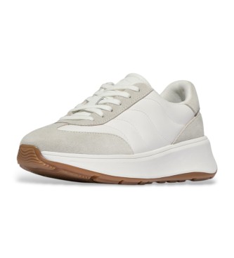 Fitflop F-Mode T-Toe Wave Leather Sneakers branco