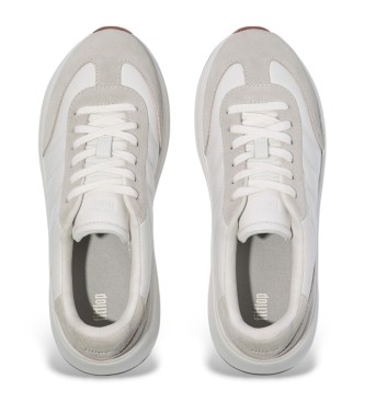 Fitflop F-Mode T-Toe Wave Leather Sneakers branco