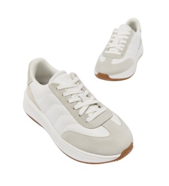 Fitflop F-Mode T-Toe Wave Leather Sneakers branco