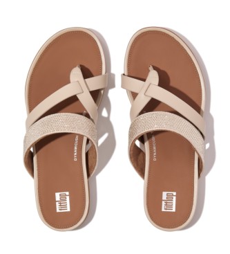 Fitflop Infradito Gracie Crystal in pelle beige