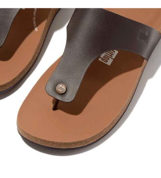 Fitflop iQushion Sandalen aus braunem Leder