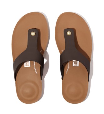 Fitflop iQushion Sandalen aus braunem Leder