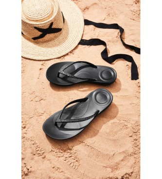 Fitflop Flip Flops Iqushion Sparkle schwarz