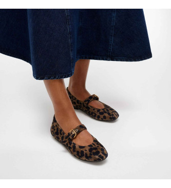 Fitflop Delicato ballerinaskor i lder med djuravtryck