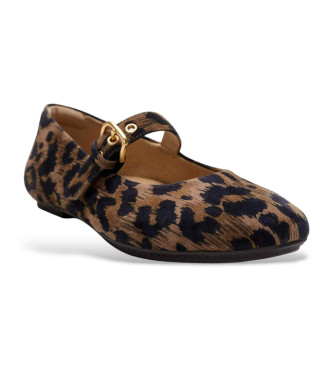 Fitflop Delicato ballerinaskor i lder med djuravtryck