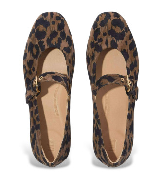 Fitflop Delicato ballerinaskor i lder med djuravtryck