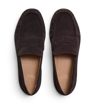 Fitflop Mocassini in Pelle Delicato marrone scuro