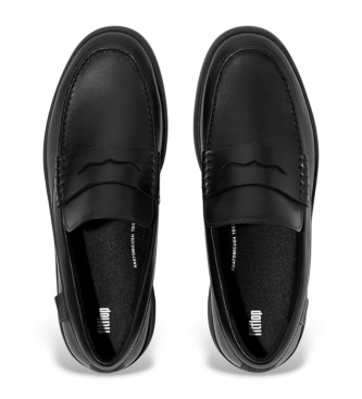 Fitflop Rally-loafers i lder, sort