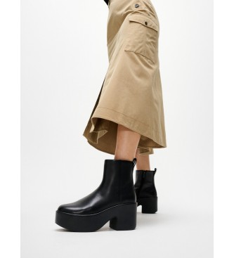 Fitflop Botas de couro com plataforma preto