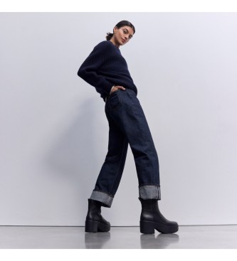 Fitflop Botas de couro com plataforma preto