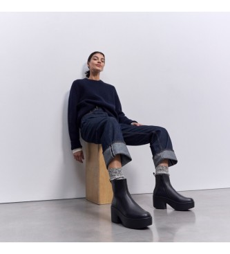 Fitflop Botas de couro com plataforma preto