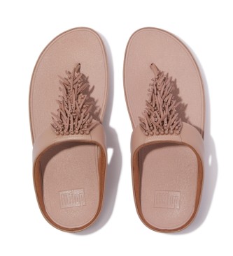 Fitflop Rumba Beaded pink leather sandals