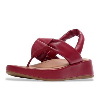 Fitflop F-Mode Knot leather sandals red