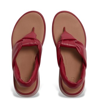 Fitflop F-Mode Knot leather sandals red