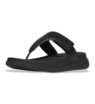 Fitflop Usnjeni sandali F-Mode črni