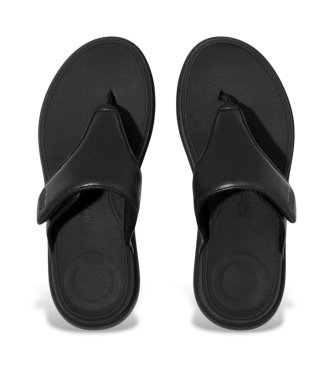 Fitflop Usnjeni sandali F-Mode črni