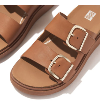 Fitflop Gen-F Buckle brown leather sandals