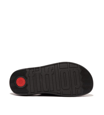 Fitflop Gen-F Usnjeni sandali z zaponko črne barve