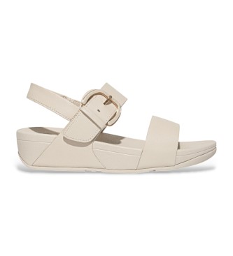 Fitflop Skórzane sandały Lulu z beżowym zapięciem na klamrę