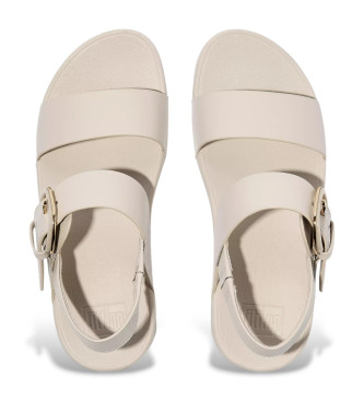 Fitflop Skórzane sandały Lulu z beżowym zapięciem na klamrę