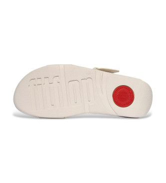 Fitflop Skórzane sandały Lulu z beżowym zapięciem na klamrę
