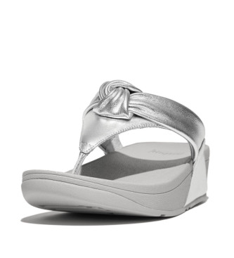 Fitflop Skórzane sandały ze srebrną wyściółką