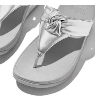 Fitflop Silver Padded Knot leather sandals