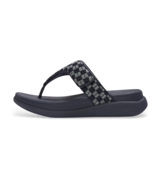Fitflop Sandali F-Mode Go Checkerboard-Denim Toe-Post blu marino