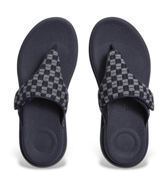 Fitflop Sandali F-Mode Go Checkerboard-Denim Toe-Post blu marino