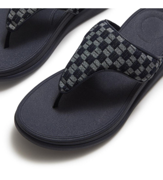 Fitflop Sandali F-Mode Go Checkerboard-Denim Toe-Post blu marino