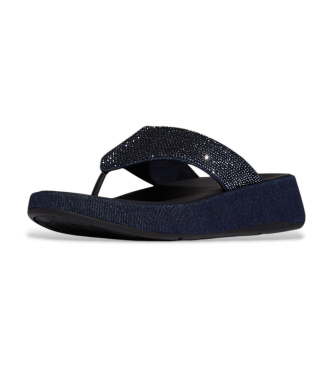 Fitflop F-Mode Toe-Post Denim Hotfix Sandals navy